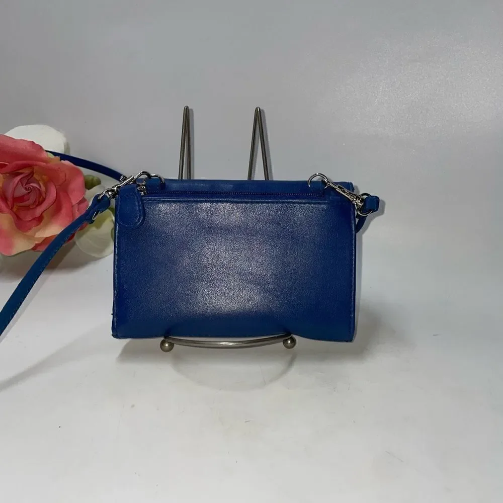 Crazy Horse Wallet on a Strap Blue